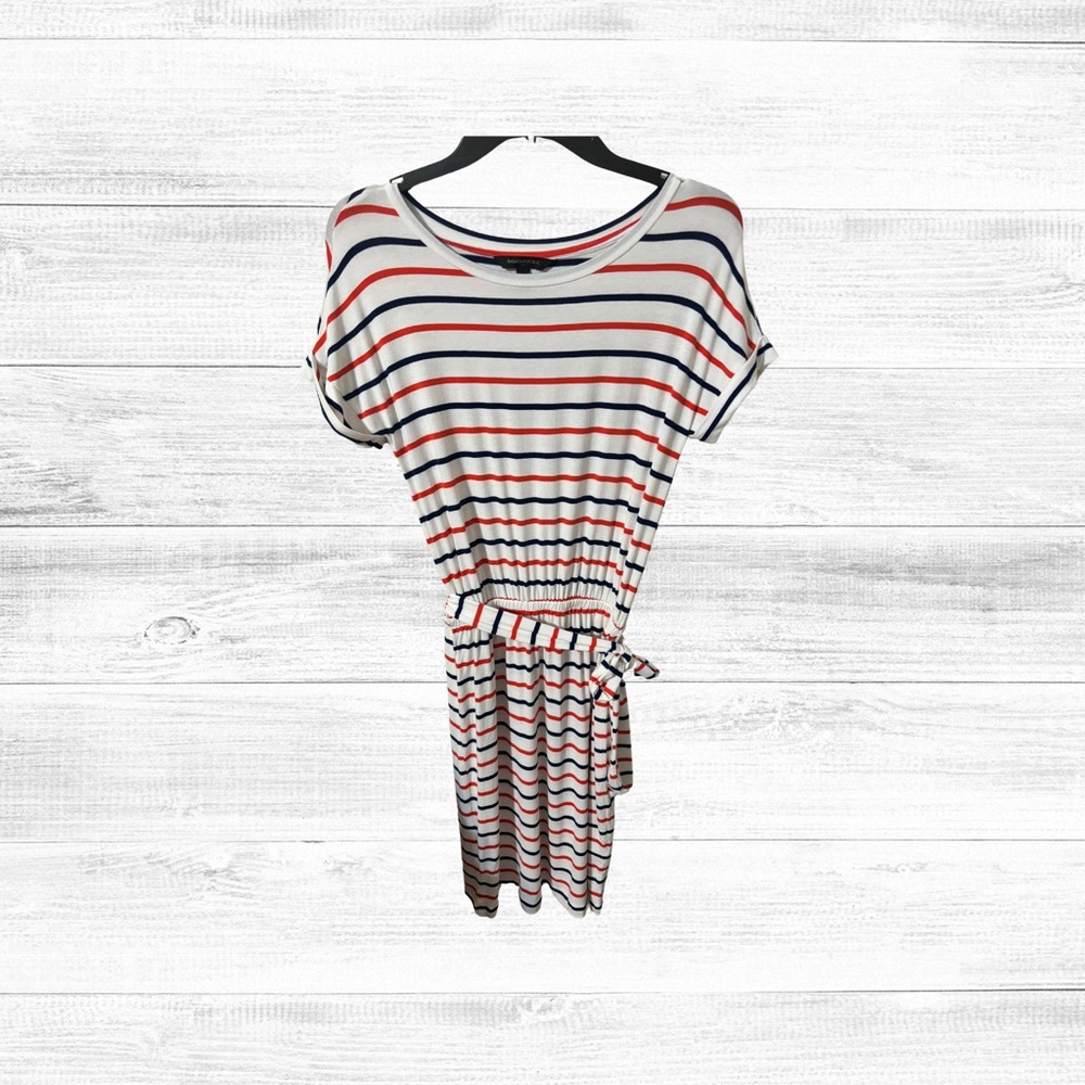 Banana Republic navy, orange, white stripped T-shirt dress XXS Petite